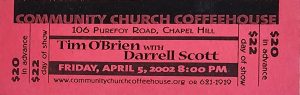 Tim OBrien Ticket 2002